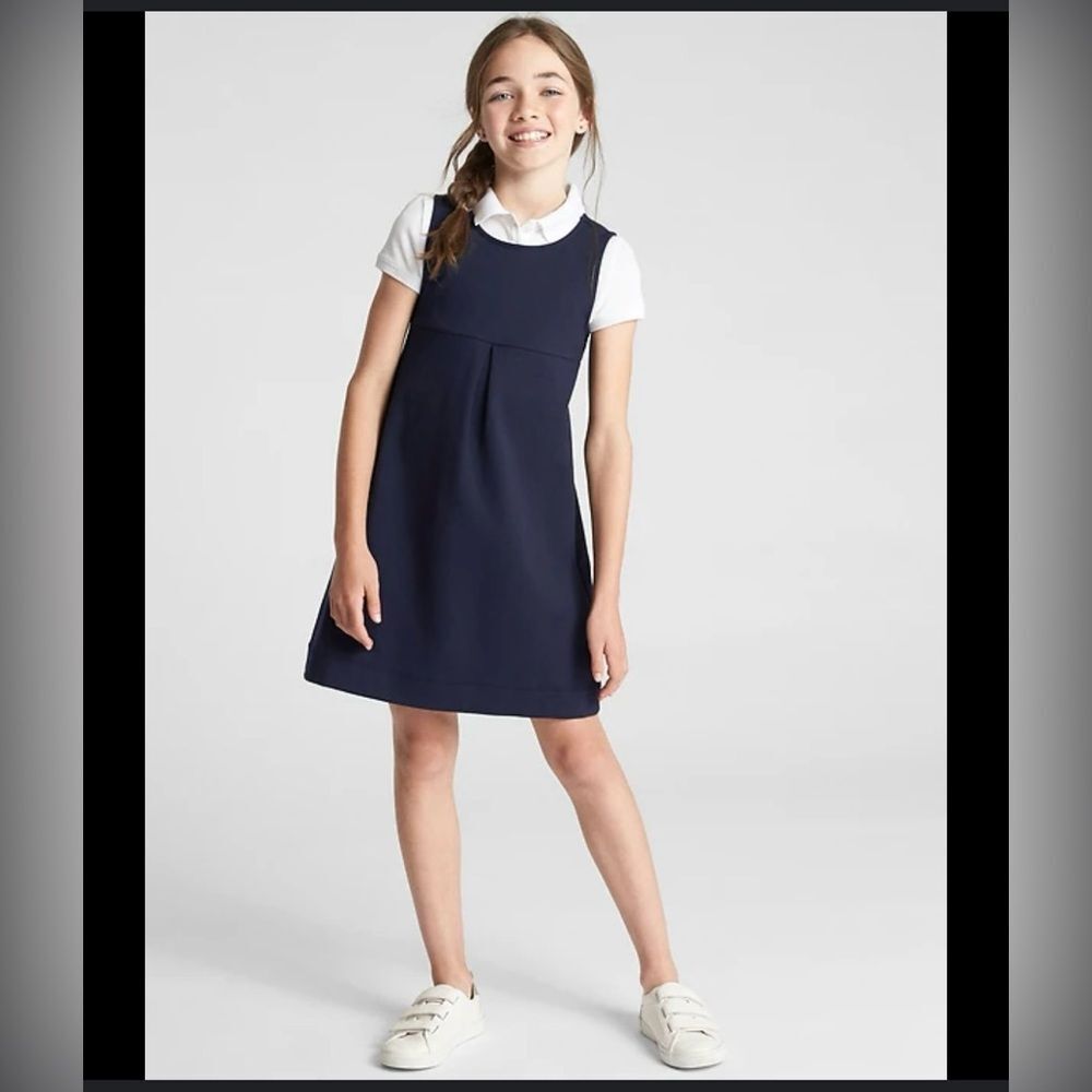 NWT GAP Navy Blue Girls Sleeveless Dress Sz Small (6-7)